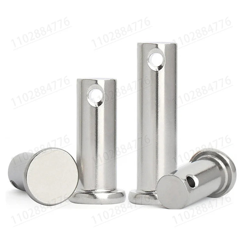 304 Stainless Steel with Hole Pin Shaft Cotter Pin Set Flat Head Cylindrical Pin Plug Pin Positioning Pin M3 M4 M5 M6 M8 M10