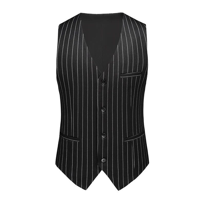 2026 New Men's Business Casual Sleeveless Vest Coat, Black and White Plaid Vests - Asian Size Slim-Fit Waistcoat. New 2026