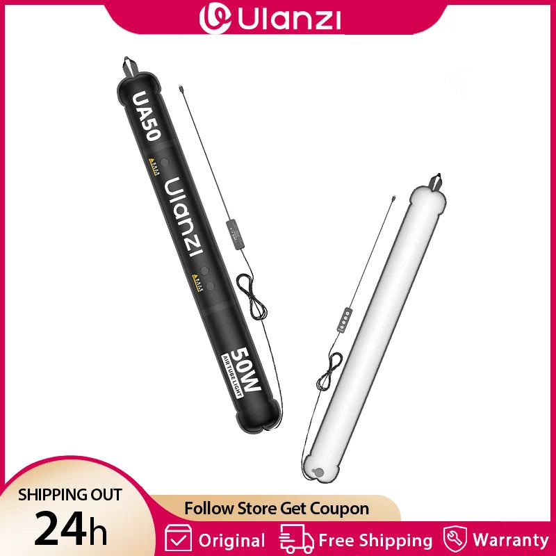 ភ្លើងបំពង់ខ្យល់ម៉ាញេទិក Ulanzi UA50 50W 2700-6500K ភ្លើងវីដេអូពីរពណ៌ ភ្លើងបំប៉ោងសម្រាប់ថតវីដេអូ Vlog ផ្ទាល់ក្នុងស្ទូឌីយោ