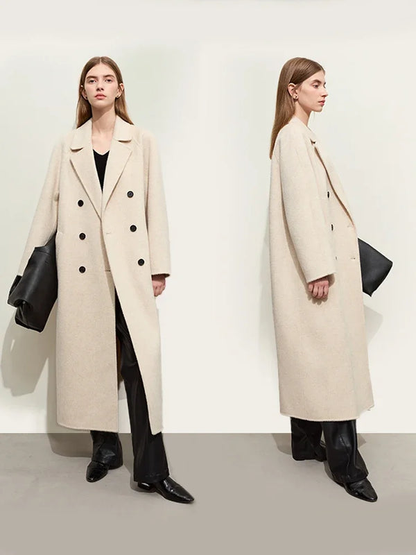 អាវធំរោមចៀម AMII Minimalist Blazer សម្រាប់ស្ត្រីឆ្នាំ ២០២៤ រដូវរងាក្តៅៗ អាវក្រៅបែប Vintage គុណភាពរលុង 12424104