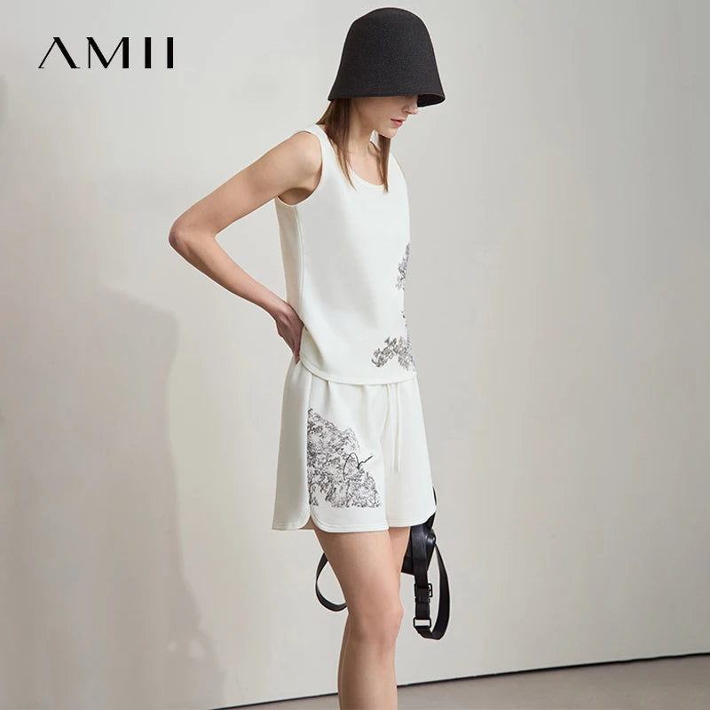អាវក្រៅ AMII រដូវក្តៅសម្រាប់នារី កមូល ដៃខ្លី ស្ទីលកីឡា អាវនារីទាន់សម័យថ្មីសម្រាប់ការិយាល័យ 12522005