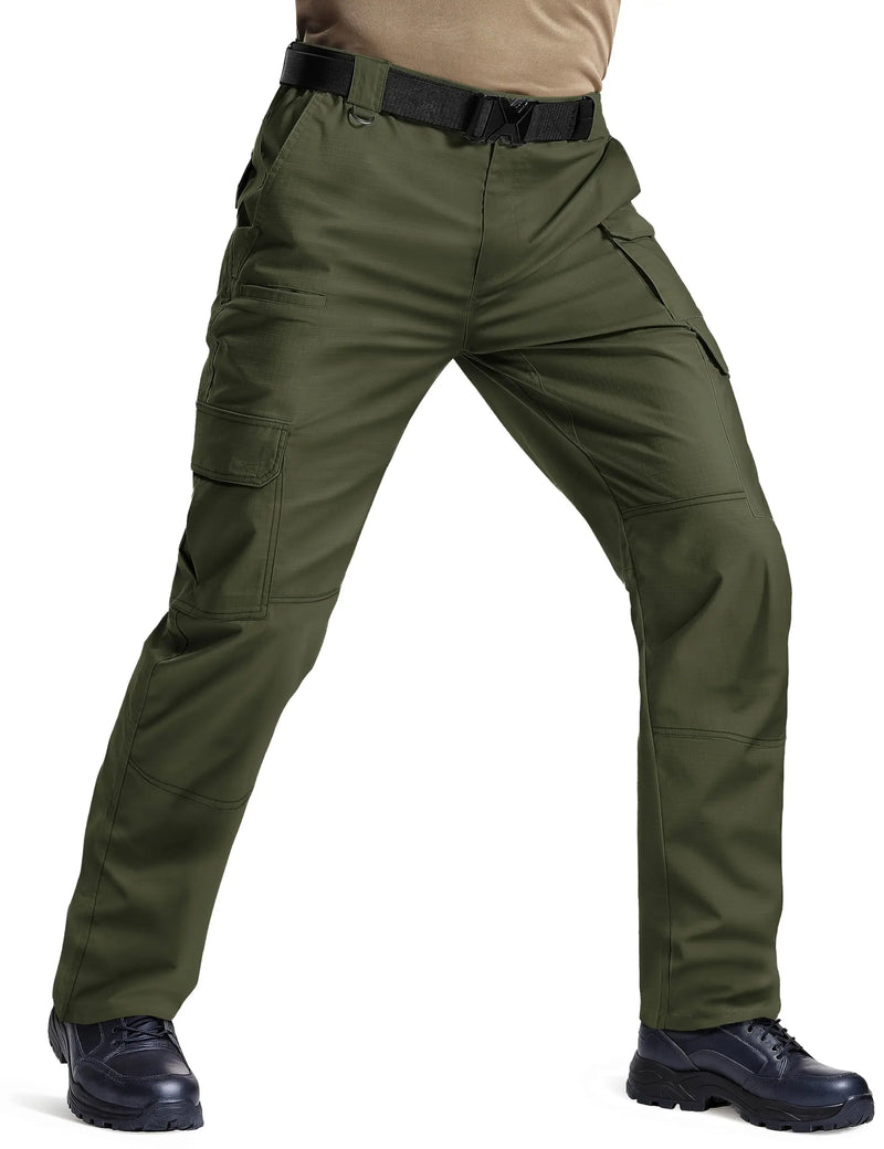 TACVASEN Mens Cargo Work Pants Hiking Tactical Waterproof Trousers Ripstop Breathable Stretch Pants with 8 Pockets(No Belt)