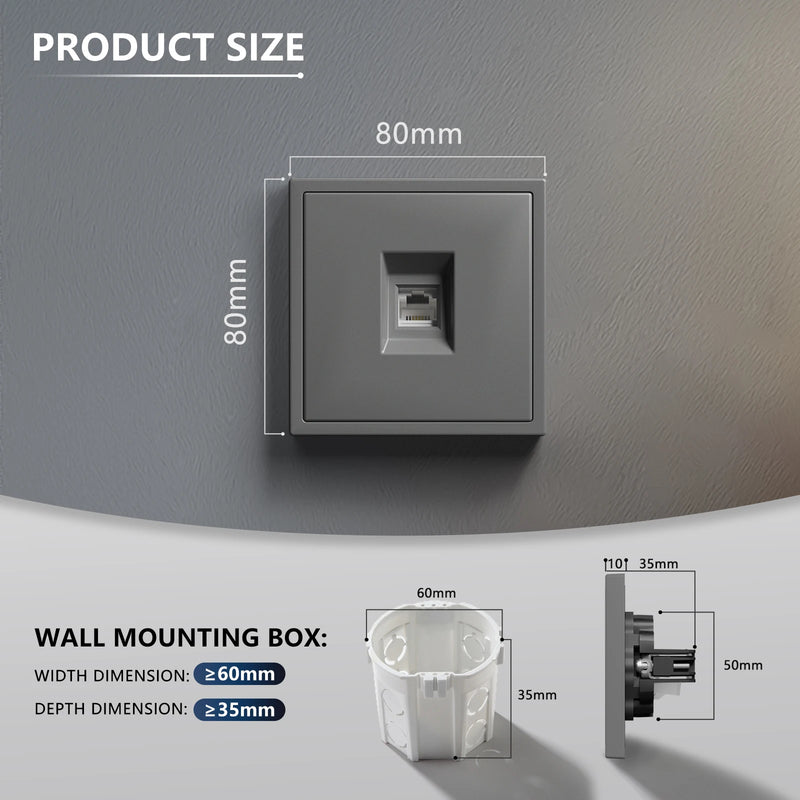 BSEED EU Standrad Wall Power Socket TV Plug RJ45 Internet Socket Satellite Outlet Glass Panel TV Telephone Computer