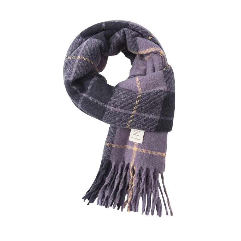 Semir Classic Scarf ColorBlock Plaid Women Autumn Winter 2025 Shawl Fuzzy Warm Cozy Soft Trendy Casual