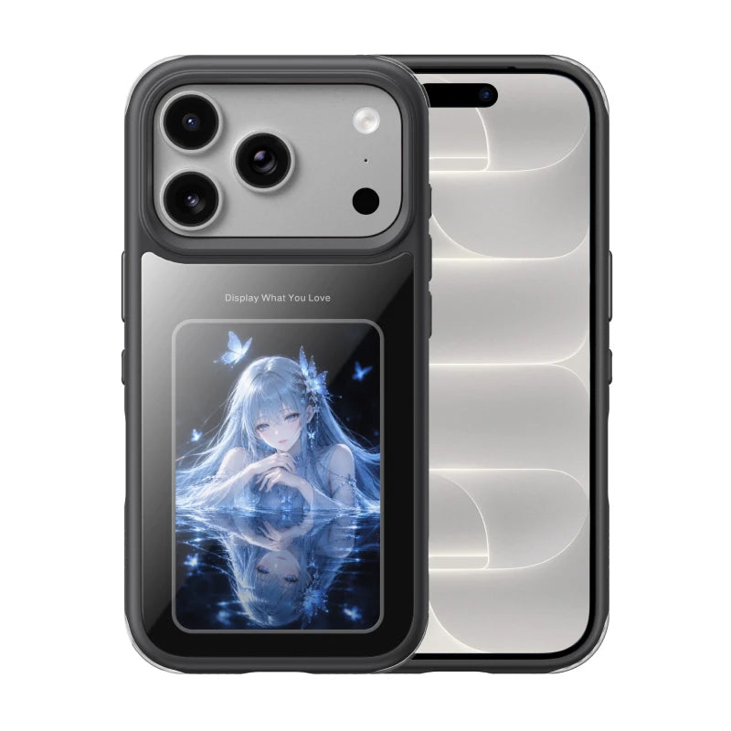 UGREEN E-ink Screen Case for iPhone 17 18 Pro Max NFC DIY 6-color Military Protection Slim Case Black