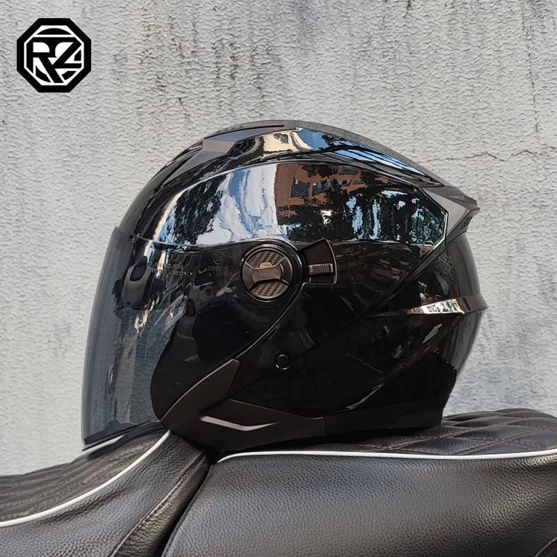 ORZ Motorcycle half Helmets Dual Lens Scooter Moto Helmet Casco village Riding capacete de moto motocross Helmets