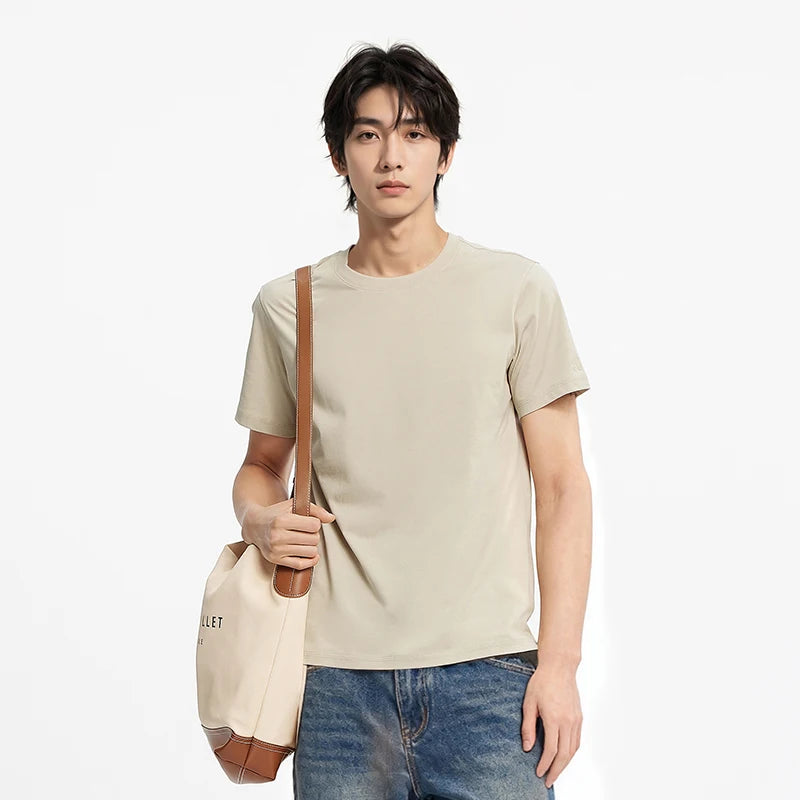 Semir Men's O-Neck T-Shirt Summer 2026 Cool Feeling Solid Casual Top for Comfortable Wear