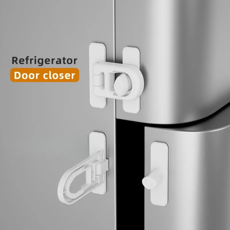 1pc Multi functional safety refrigerator cabinet door oven lock,Protective Fridge Lock, No Tools, No Drilling,Black,White