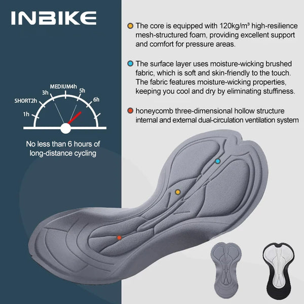INBIKE Men's Basic Cycling Short Breathable Quick-Dry Lightweight Pad Bike Pants for Mountain Biking Road Cycling Shorts for Men
