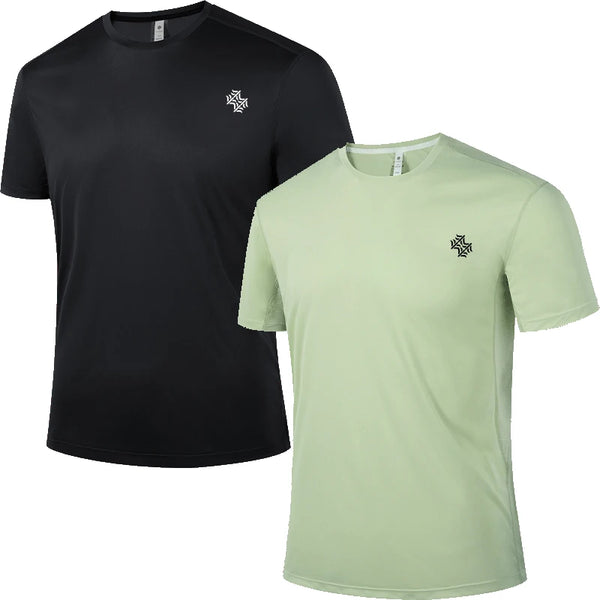 2pcs Quick Drying Men's Running T-shirt Fitness Sports T Shirt Gym Training Tees Breathable Jogging Casual Sportswear Unisex Top