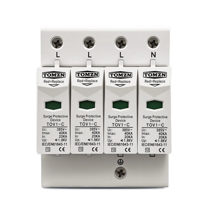 TOMZN AC SPD 4P 20KA~40KA 275V House Surge Protector Protection Protective Low-voltage  Arrester Device