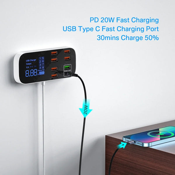 ឧបករណ៍សាកថ្មលឿន USB HUB សម្រាប់ថេប្លេត ឧបករណ៍សាកថ្មទូរសព្ទ ឧបករណ៍សាកថ្មលឿនសម្រាប់ iPhone Xiaomi Huawei Samsung