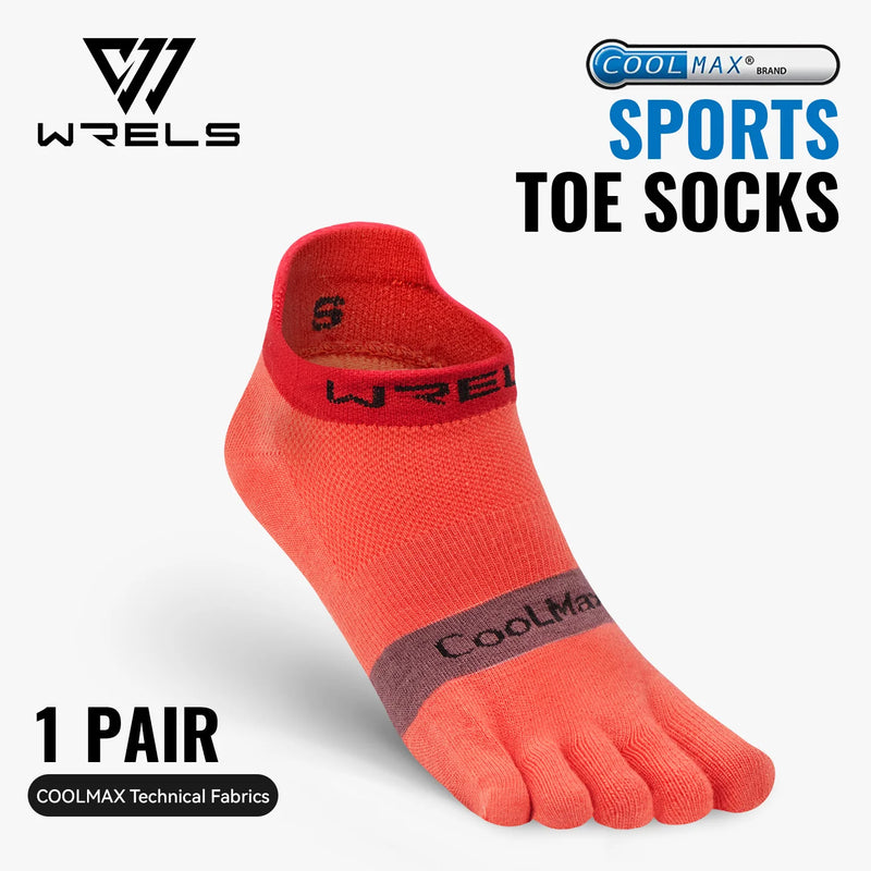 WRELS 1/2/3pairs COOLMAX Toe Socks Breathable Five Finger Socks Athletic Hiking Running Soft Comfortable Moisture Wicking Socks