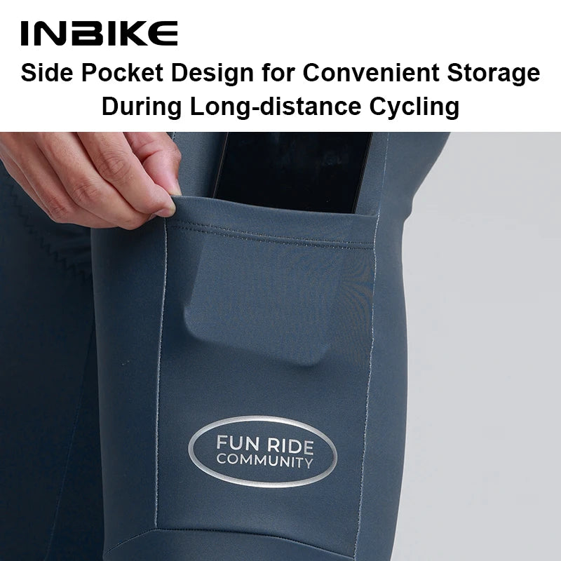 INBIKE Men‘s Winter Thermal Fleece Cycling Jersey and Bib Pants Set Long Sleeve Breathable Padded Road Bike Suit MTB Clothing
