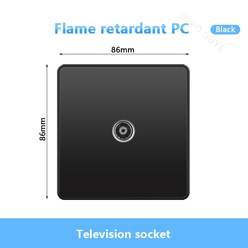 Universal Black USB Type-C 18W Smart Fast Charging Socket Double 5-pin Power Plug,UK  Electrical Internationa Wall Light Switch