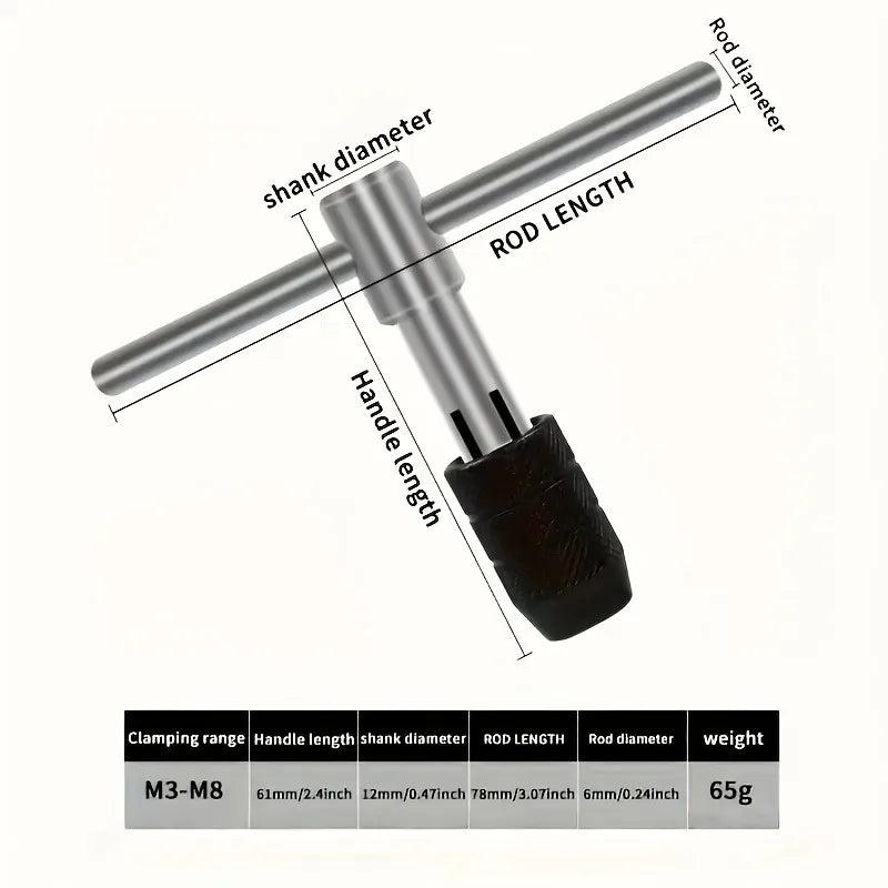 1set/6pcs T-Handle Ratchet Screwdriver Wrench Set M3-M8 Adjustable Thread Metal Tools For Wood Plastic Metal Professional Repair