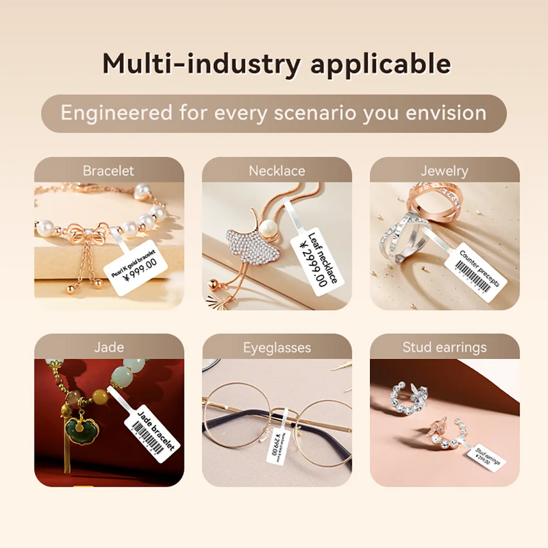 NIIMBOT B1/B21 Jewelry Label Printer Self Adhesive DIY Self-Adhesive Jewelry Necklace Bracelet Ring Price Tag for Bussiness