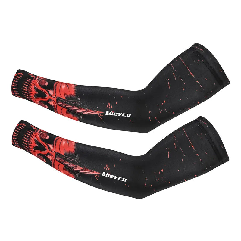 Mieyco Ice Fabric Arm Sleeves UV Protection Breathable Quick Dry Cooling Sun Protection for Cycling Running Fitness Basketball