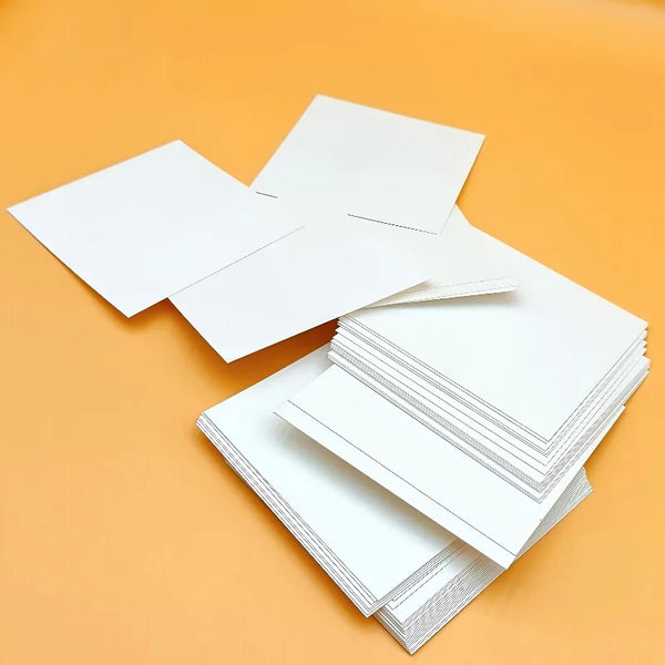 50pcs High-Quality Square Canvas Boards, Enhanced Thickness for Artists,Measuring 3.94X3.94 Inches, in White Color.