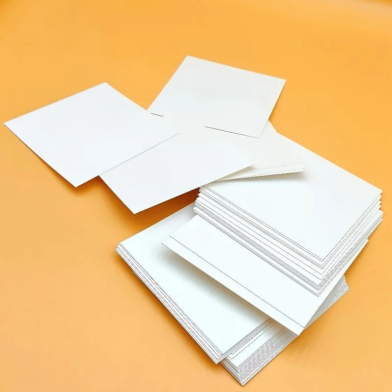50pcs High-Quality Square Canvas Boards, Enhanced Thickness for Artists,Measuring 3.94X3.94 Inches, in White Color.