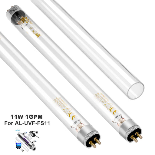 (2x lamp + 1x Quartz Tubes) Replacement For ALTHY UV Water System 1GPM / 2GPM / 6GPM / 12GPM 1GPM 11W CHINA