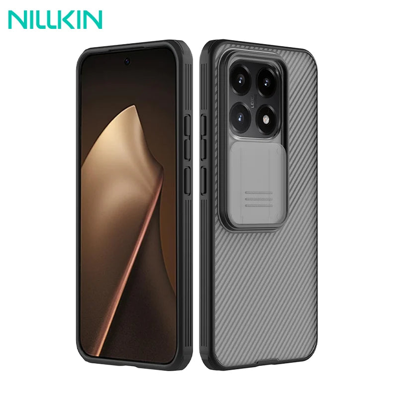 NILLKIN For Xiaomi 15T Pro Case CamShield Pro Sliding Camera Protection TPU PC Hard Back Cover for Xiaomi 15T Transparent Case