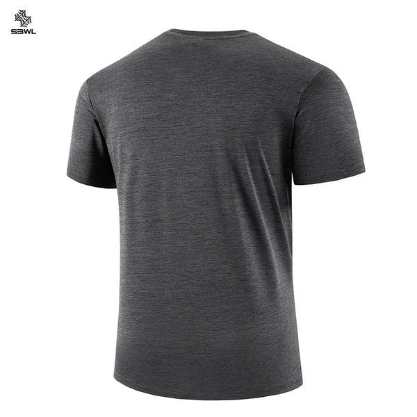 High Quality Men Breathable Fast Drying Running Sports Fitness Breathable Comfortable Short Sleeve T-Shirt Casual Light Gym Tops