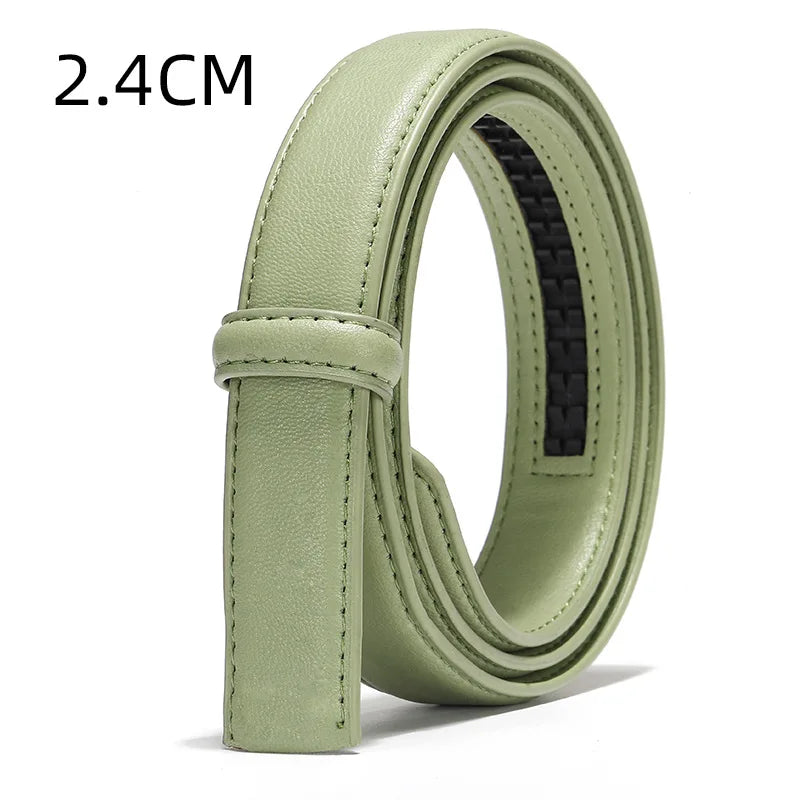 2.4cm 3.0cm 3.5cm Width Available,PU Automatic Buckle Strip Yellow Belt Gray Belt Blue Green Belts (No Belt Metal Buckle) 2026