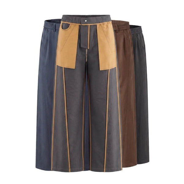 Classic Men's Relaxed Fit Chinos – High-Stretch Polyester Straight Cut Slacks with Elasticated Waistband