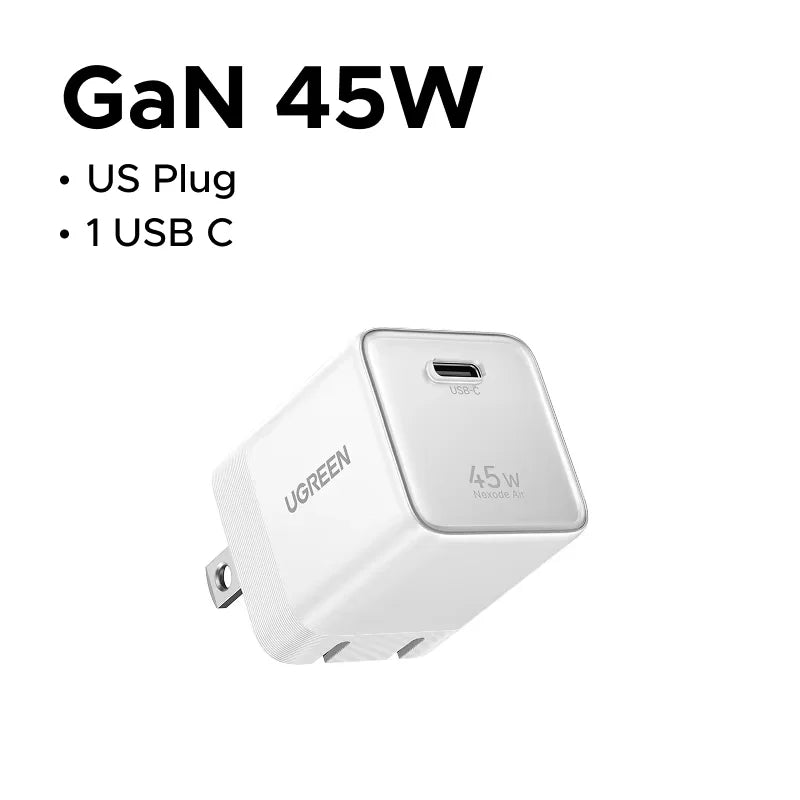 【Ultra Mini-US Plug】UGREEN 65W 45W GaN USB C Charger PD3.0 QC4.0 PPS For Macbook Pro Laptop iPhone 18 17 Samsung S26 iPad Tablet