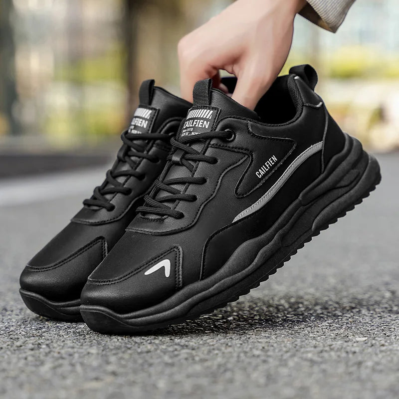 Mens Running Shoes 2025 Autumn New High-end White Thick Soled Sneakers Breathe Cushioning Outdoor Street Casual Sneakers for Men
