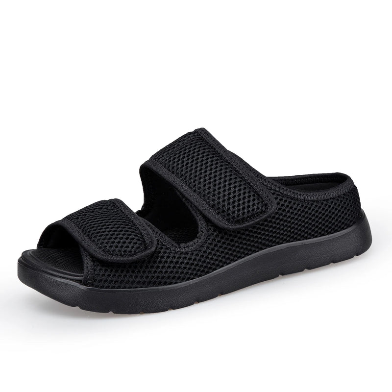 Adjustable Diabetic Sandals for Swollen Feet Wide Open Toe Mesh Slippers for Edema Arthritis Bunions & Elderly Foot Pain Relief