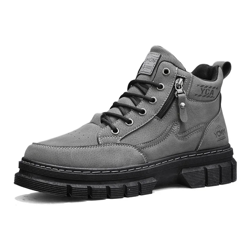 Men's boots four seasons high-top Joker thick-sole casual boots soft-sole non-slip sports outdoor boots fashion youth work boots