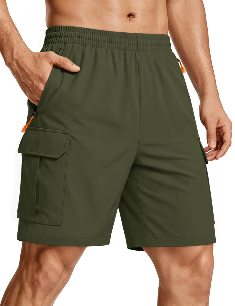 TACVASEN Men's Cargo Shorts Quick Dry Lightweight Outdoor Hiking Shorts Multi-Pocket Work Short Pants Tactical Casual Bottoms