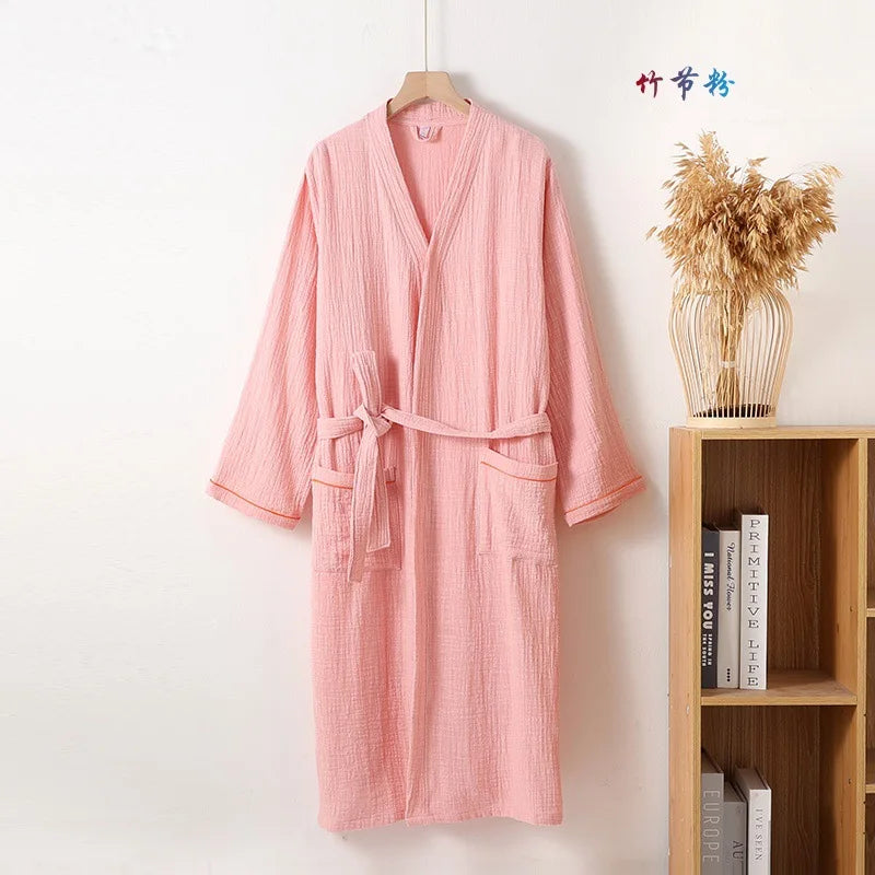 Wedding Dresses New 100% Cotton Sleepwear For Sleeping Robe Lounge Women's Pajamas Spring Autumn Home Wear Bathrobe Female