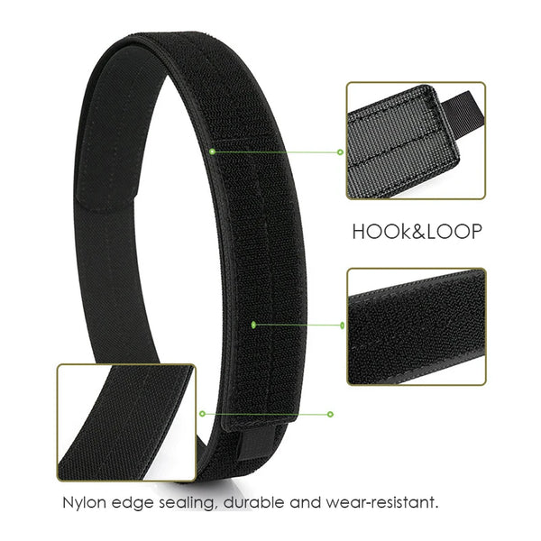 VATLTY 4.3cm Tactical Inner Belt for Men Premium Nylon Rigid Hook & Loop Straps 105cm to 135cm Unbuckled Belt Male Waistband