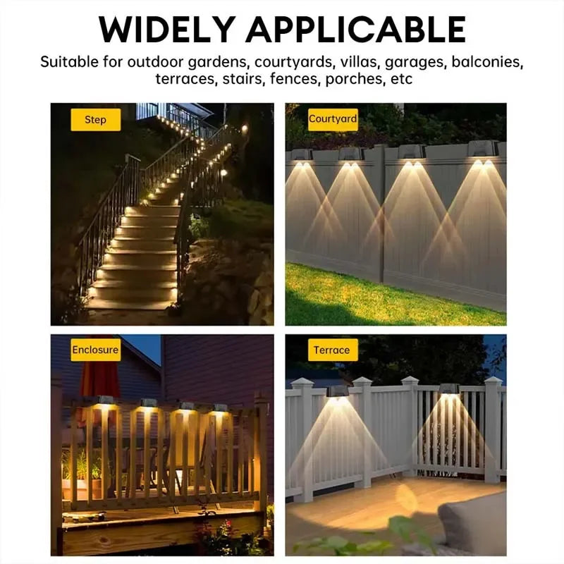 4/12/16 Pcs LED Solar Lights Outdoor IP65 Waterproof  Decorative Lamp Wall Stairs Atmosphere Light for Fence Garden Decor
