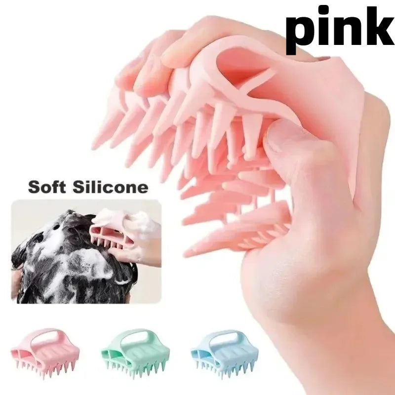 1pc Soft Silicone Wide Tooth Scalp Massage Comb Wet Dry Use Anti Dandruff Itch Relief Hair Washing Massager All Hair Types