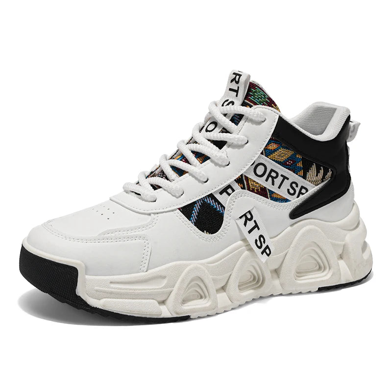 Men's high-top casual sneakers four seasons new breathable lightweight soft-sole outdoor racing running shoes speed sports shoes
