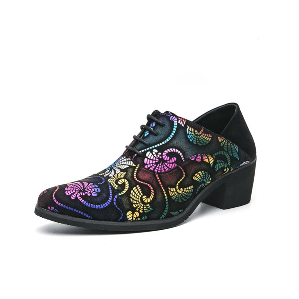 Fashion Mens Artificial Leather Shoes For Man Height Increasing Shoes Casual Lace Up Oxfords Men