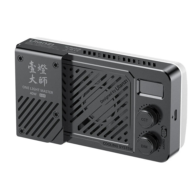 ភ្លើងវីដេអូចល័ត Ulanzi P40 Bi P40 RGB 40W ជាមួយកង្ហារត្រជាក់ 14000Lux 2700-6500K 5000mAh ភ្លើងពេញសម្រាប់ការថតរូបផ្ទាល់ Vlog