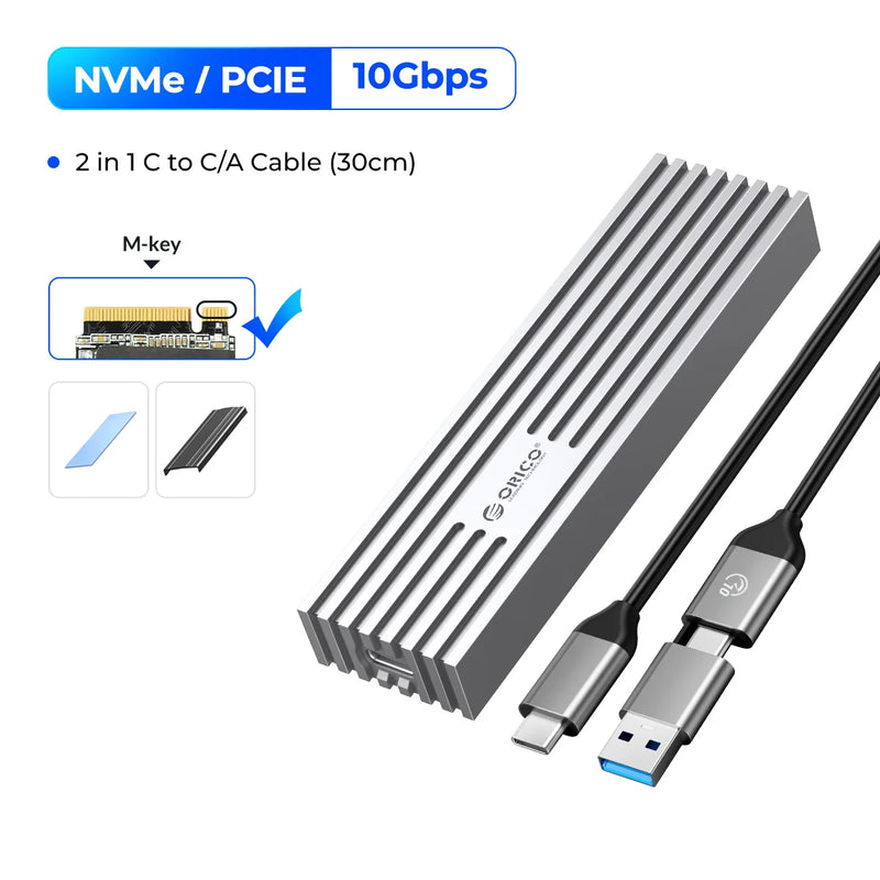 ORICO NVMe M.2 SSD Enclosure USB4 40Gbps PCIe3.0x4 20Gbps 10Gbps M.2 External Case Compatible with Thunderbolt 3/4