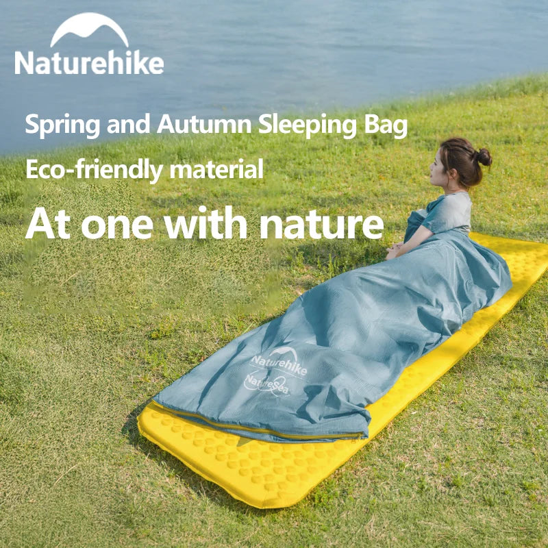 Naturehike Sea Series Spring and Fall Ultralight Eco-Friendly Nylon Sleeping Bag Patchable and Detachable Portable Blanket