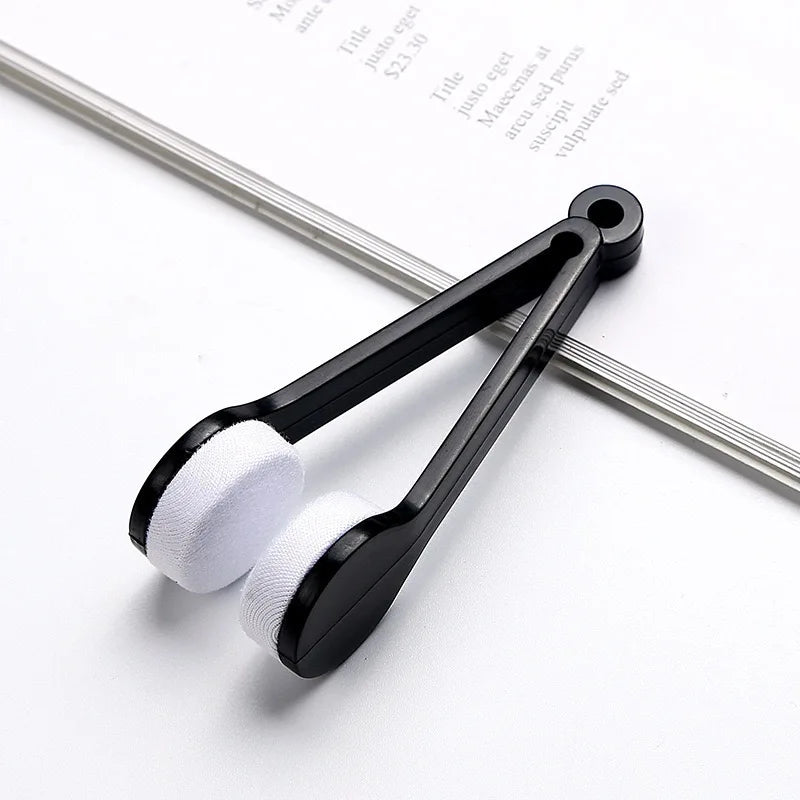 Suede Portable Glasses Cloth Handy Cleaning Wiping Tool with Clip Scratch-Free Lens Care
