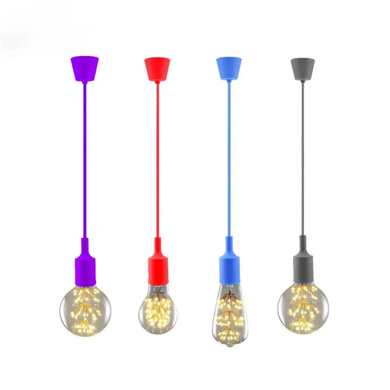 JOYINLED ចង្កៀងពិដានស៊ីលីកូន E27 ពណ៌ចម្រុះ DIY ក្រណាត់ពិដានភ្លើងព្យួរខ្សែភ្លើងព្យួរ Scoket