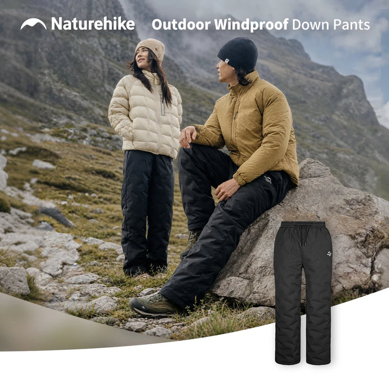 Naturehike Duck Down Pants 750FP Outdoor Men's Women Waterproof Waterproof Winter Pants Skiing Camping Hiking Thicken Trousers