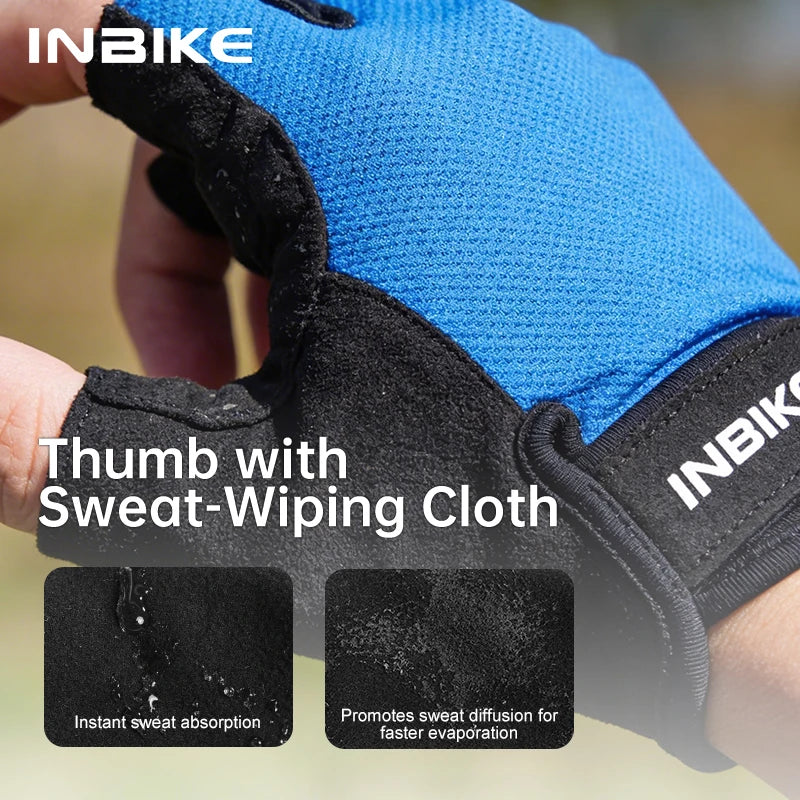 INBIKE Bike Gloves Cycling Gloves Biking Gloves for Men Women with Shock-Absorbing Pad Light Weight Half Finger Bicycle Gloves