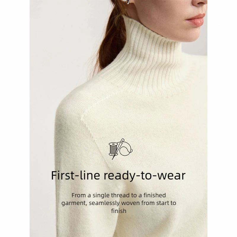 អាវយឺត Amii Minimalism Pullover Knitwear ឆ្នាំ ២០២៥ រដូវរងាថ្មី អាវយឺតក Turtleneck រោមចៀមសម្រាប់នារី ងាយស្រួលប្រើ អាវត្រង់ក្តៅ សម្រាប់ធ្វើដំណើរ 12514016