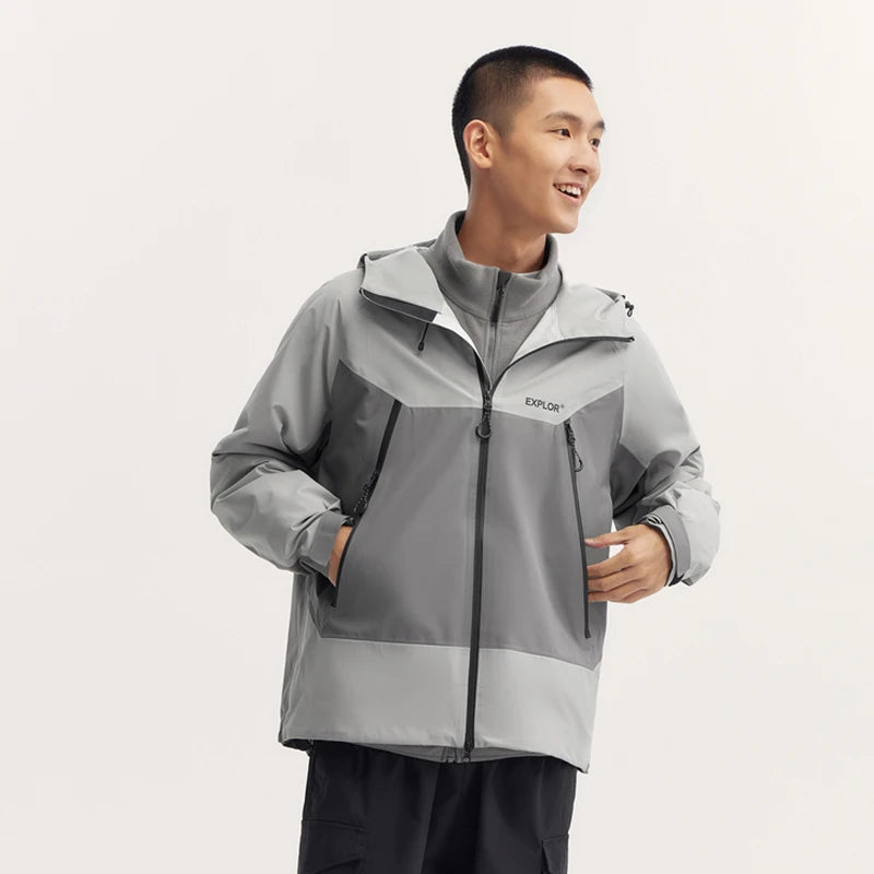 Semir Men Jacket Waterproof Windproof Stain Resistant Hooded Outdoor Clip Jacket Raglan Sleeve Travel Outerwear 2026