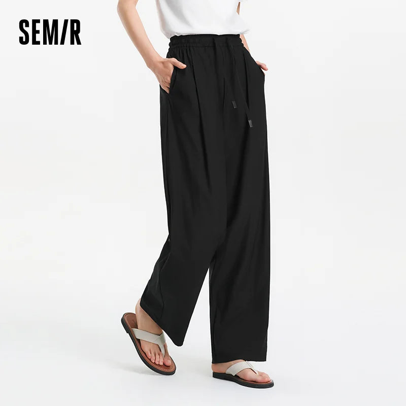 Semir Women Pants UV 2026 Protection Cooling Quick Dry Pleated Wide Leg Urban Casual Everyday Style Soft Comfortable